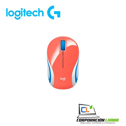 MOUSE INALAMBRICO LOGITECH M187 ( 910-005362 ) NARANJA C/ BLANCO+AZUL