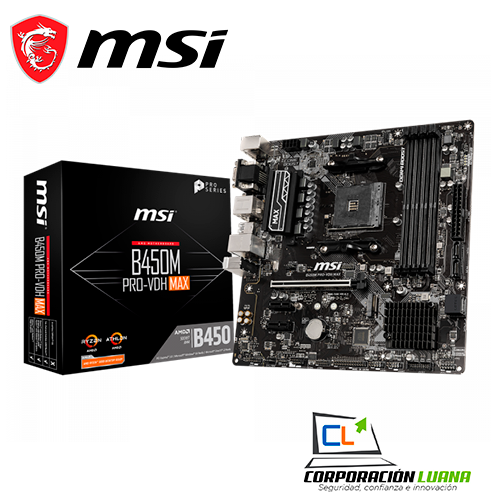 Foto del producto MOTHERBOARD MSI B450M PRO-VDH MAX ( B450M-PRO-VDH-PLUS ) AM4