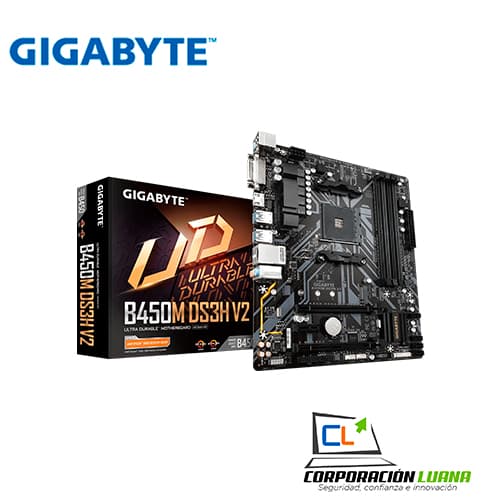Foto del producto MOTHERBOARD GIGABYTE B450M DS3H V2 ( B450M-DS3H ) AM4 | DDR4 | USB 3.1 | SATA 6.0