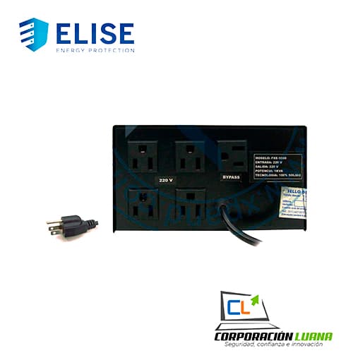 Imagen de ESTABILIZADOR SOLIDO ELISE FX-EVOLUTION ( MOD.FXE-10 ) 4 TOMAS | 1.0KVA - 220VAC | 1 TOMA BY-PASS