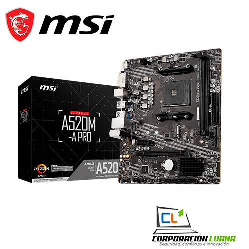 Foto del producto MOTHERBOARD MSI A520M A PRO ( A520M-A-PRO ) AM4 | DDR4