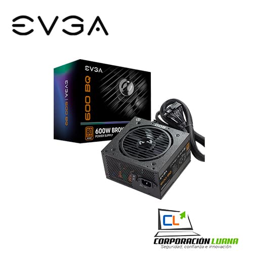 Foto del producto FUENTE DE PODER EVGA 600 BQ ( 110-BQ-0600-K1 ) 600W | 80 PLUS BRONZE | SEMI-MODULAR