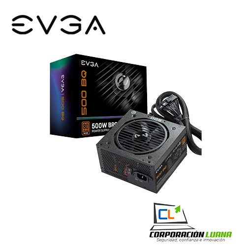 FUENTE DE PODER EVGA 500 BQ ( 110-BQ-0500-K1 ) 500W | 80 PLUS  BRONZE | SEMI-MODULAR