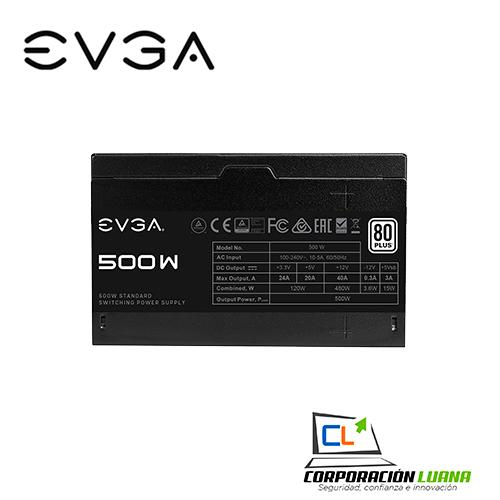 FUENTE DE PODER EVGA 500W ( 100-W1-0500-KR ) 80 PLUS WHITE