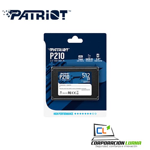 Foto del producto SSD PATRIOT SATA P210 512GB ( P210S512G25 ) L/E 450/43