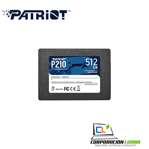 Imagen de SSD PATRIOT SATA P210 512GB ( P210S512G25 ) L/E 450/43