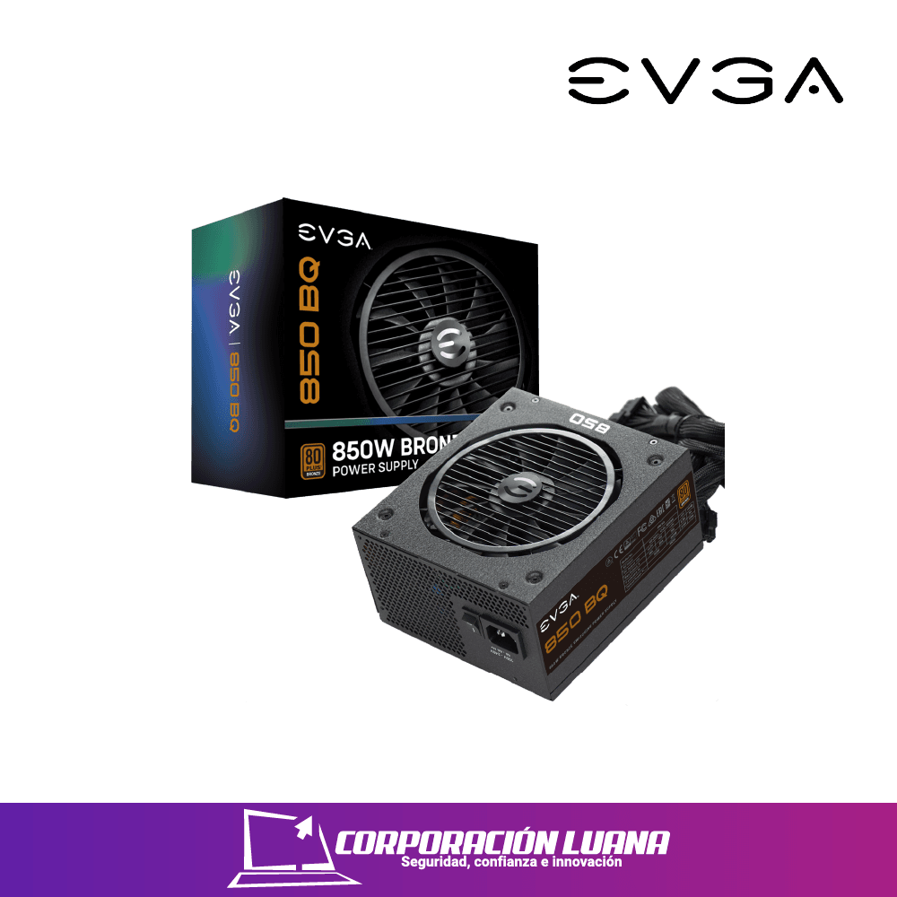 FUENTE DE PODER EVGA 850 BQ ( 110-BQ-0850-V1 ) 850W | 80 PLUS BRONZE | SEMI-MODULAR