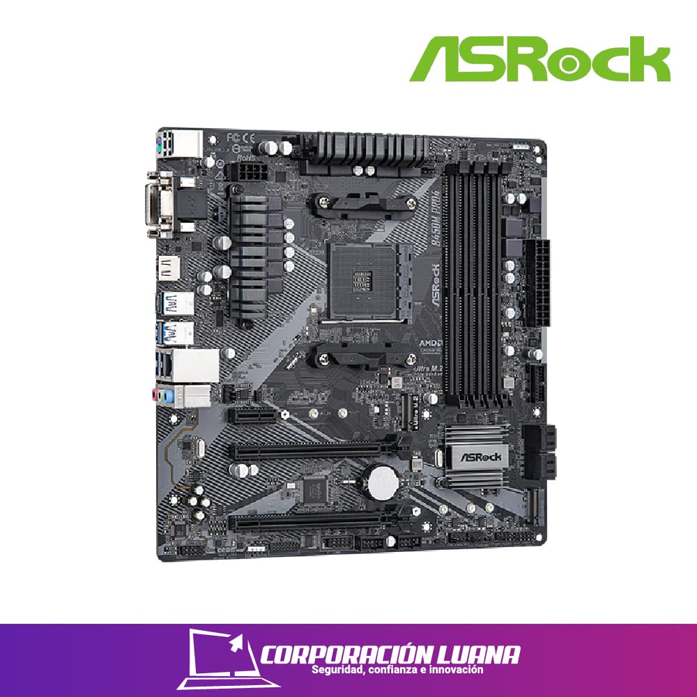 Imagen de MOTHERBOARD ASROCK B450M PRO4 R2.0 ( B450M-PRO4 R2.0 ) AM4 | DDR4