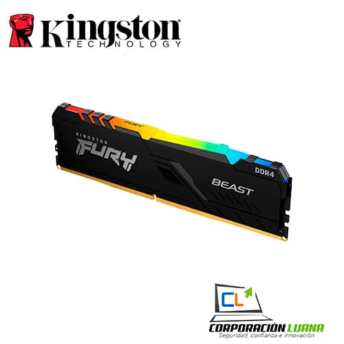 Imagen de MEMORIA RAM KINGSTON DDR4 8GB BEAST RGB 3200GHZ ME8GKF32C16RGB
