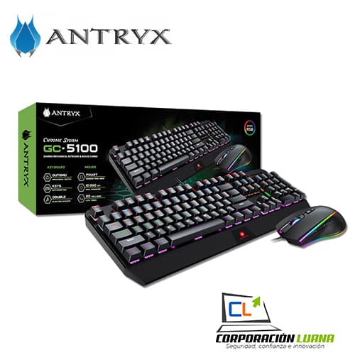 Foto del producto COMBO ANTRYX CHROME STORM GC-5100 ( AGC-5100KRE-SP ) TECLADO+MOUSE | SWITCH RED | LED RGB