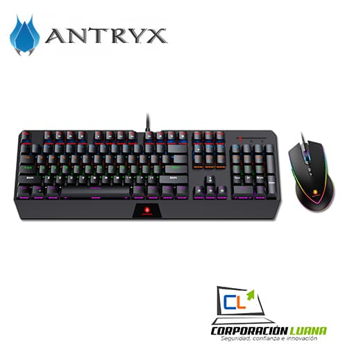 Imagen de COMBO ANTRYX CHROME STORM GC-5100 ( AGC-5100KBL-SP ) TECLADO+MOUSE | SWITCH BLUE | LED RGB