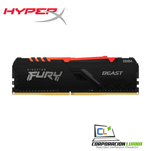 Foto del producto MEMORIA RAM KINGSTON FURY BEAST 32GB 3200 MHZ ( KF432C16BBA/32 ) DDR4 | LED RGB | CL16