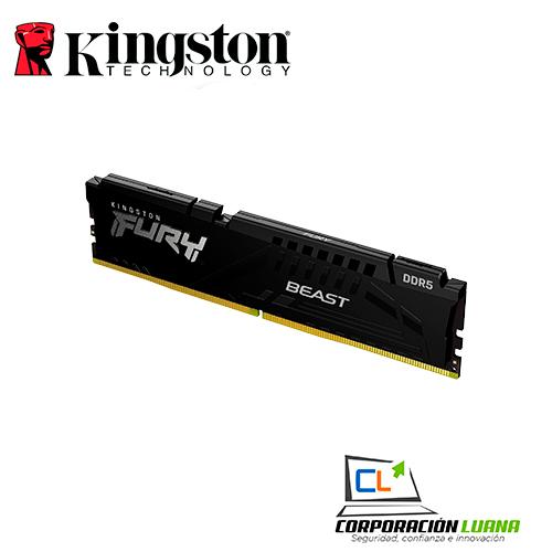 MEMORIA RAM KINGSTON FURY BEAST 8GB 5200 MTS ( KF552C40BB-8 ) DDR5 | NEGRO | CL40