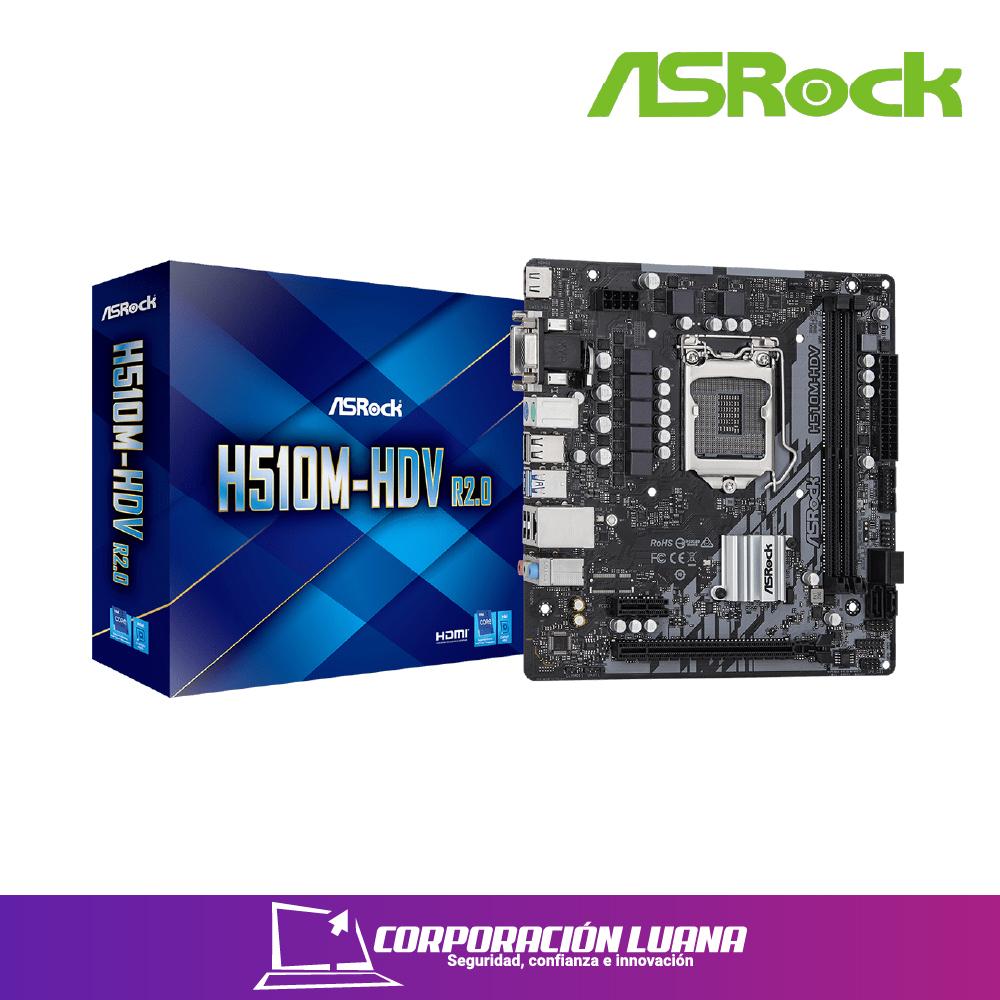 MOTHERBOARD ASROCK H510M-HDV/R2.0 ( 90-MXBGS0-A0UAYZ ) LGA 1200