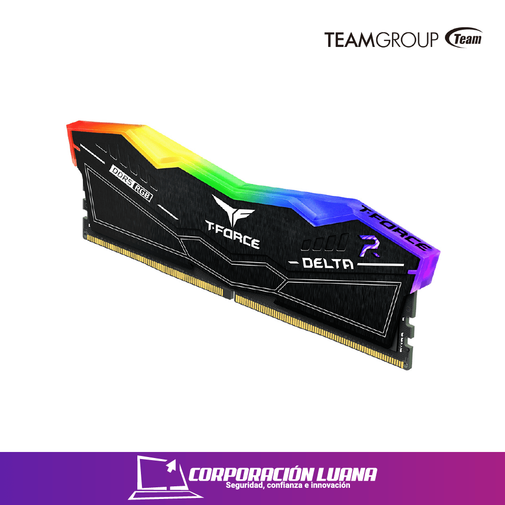 MEMORIA RAM TEAMGROUP T-FORCE DELTA 16GB 5600 MHZ ( FF3D516G5600HC36BBK ) DDR5 | NEGRO | LED RGB