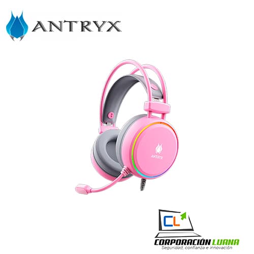 Imagen de AUDIFONOS C/MICROFONO ANTRYX KIRBY ( AGH-7200PI7R ) ROSADO | 7.1 | ADAP. USB - TIPO C