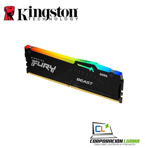 Imagen de MEMORIA RAM KINGSTON FURY 16GB 5200 MTS ( KF552C40BBA-16 ) DDR5 | LED RGB