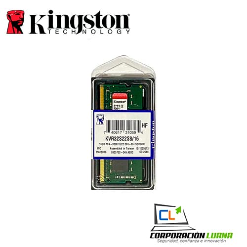 Foto del producto MEMORIA RAM SODIMM KINGSTON 16GB 3200 MHZ ( KVR32S22S8/16 ) DDR4