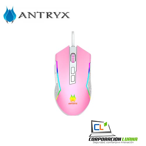 Imagen de COMBO ANTRYX CHROME STORN GC-5400 ( AGC-5400PBL-SP ) ROSADO | TECLADO+MOUSE | SWITCH BLUE