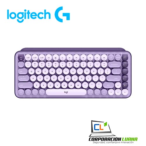 Foto del producto TECLADO LOGITECH POP KEYS MULTI-DEVICE WIRELESS/BT COSMOS LAVENDER LILAC (920-011519)