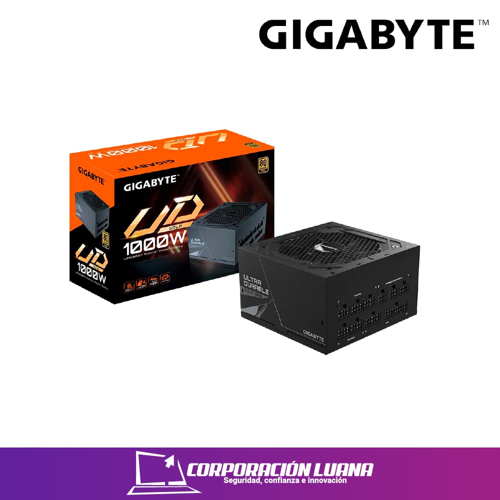 Foto del producto FUENTE DE PODER GIGABYTE UD1000 ( GP-UD1000GM PG5 GUS2 ) 1000W GOLD | FULL MODULAR