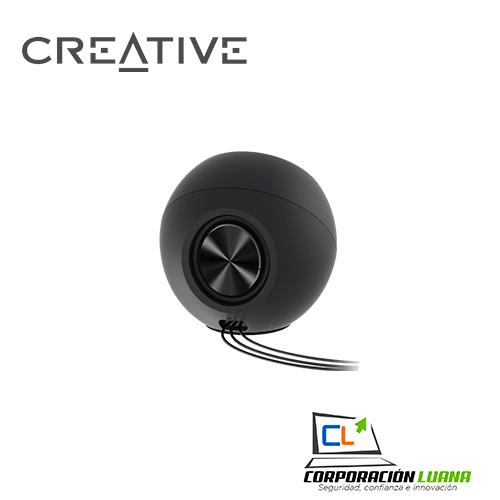 PARLANTE CREATIVE PEBBLE V2 ( 51MF1695AA000 ) NEGRO | 2.0 | 8W | USB C 3.5MM
