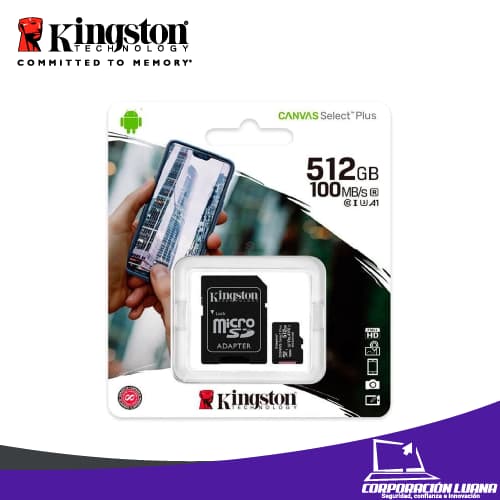 Foto del producto MEMORIA MICRO SD KINGSTON CAVAS SELECT PLUS 512GB ( SDCS2/512GB ) C/ADAPTADOR