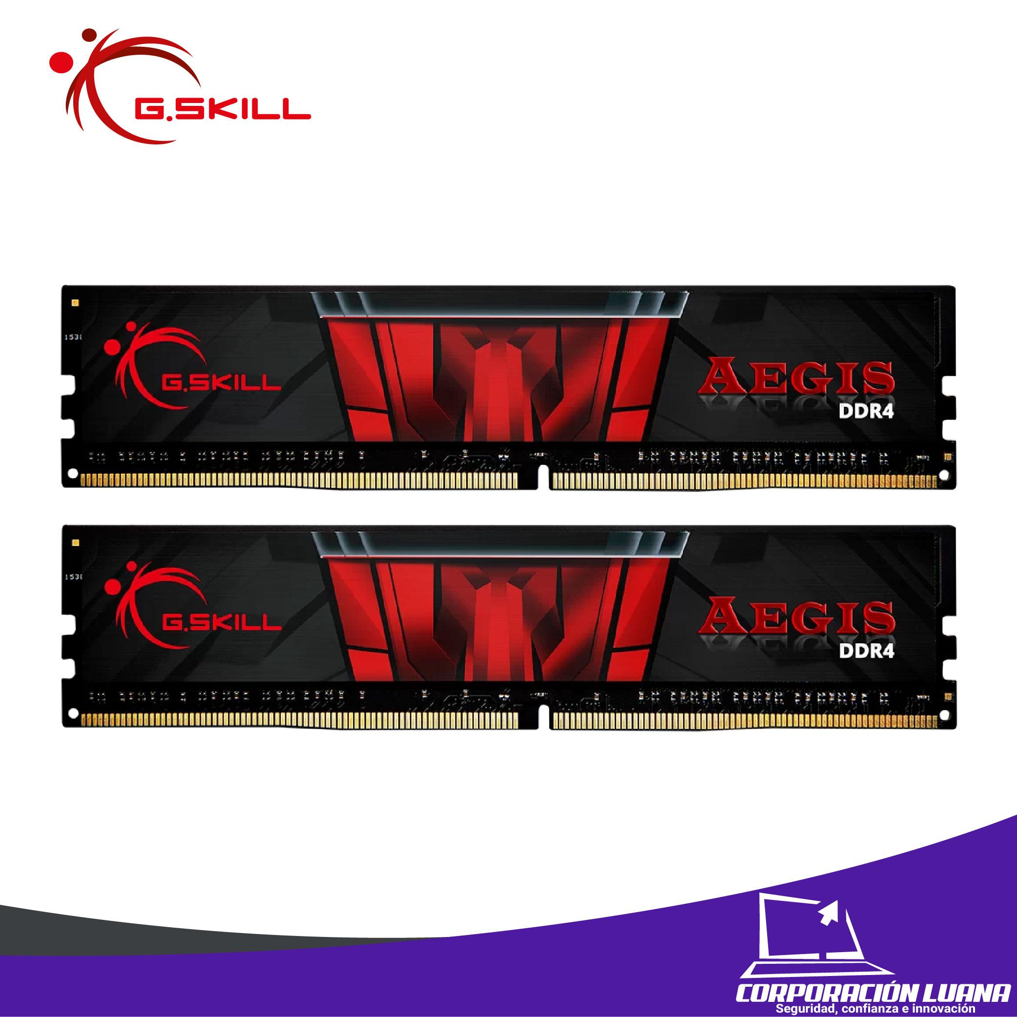 MEMORIA RAM G.SKILL AEGIS 32GB (2X16 ) 3200 MHZ INTEL ( F4-3200C16D-32GIS ) DDR4 | NEGRO/ROJO | CL16