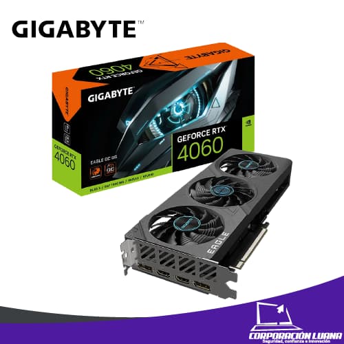 Foto del producto TARJETA DE VIDEO GIGABYTE RTX 4060 EAGLE OC ( GV-N4060EAGLE OC-8G ) 8GB | X3 FAN | GDDR6 | 128 BIT