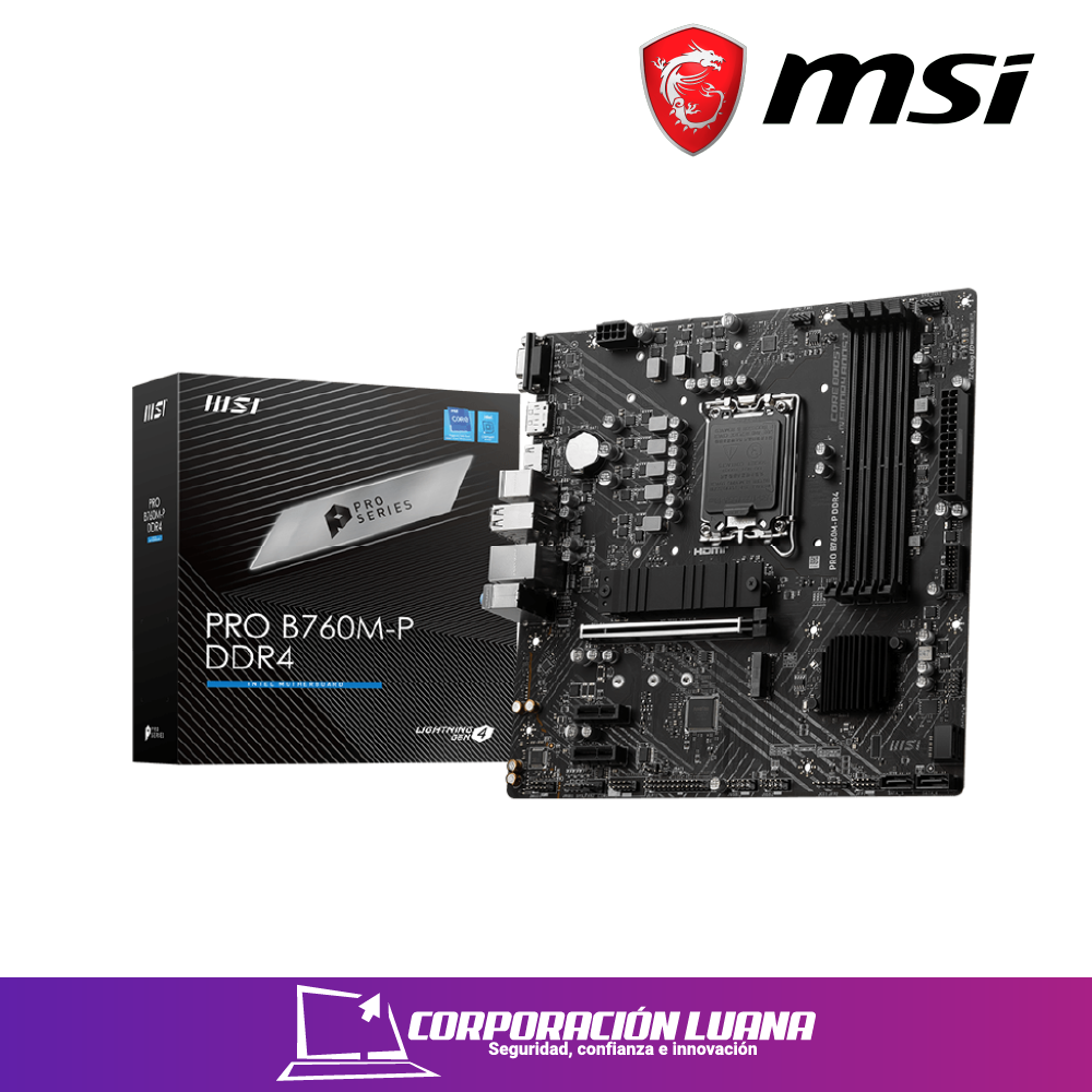 Foto del producto MOTHERBOARD MSI PRO B760M-P ( 911-7E02-006 ) DDR4 | LGA1700