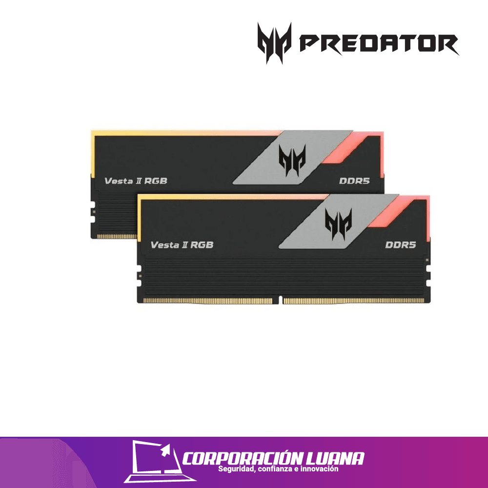 MEMORIA RAM PREDATOR VESTA II (2X16) 32GB 6000 MHZ ( BL.9BWWR.327 ) DDR5 | LED RGB
