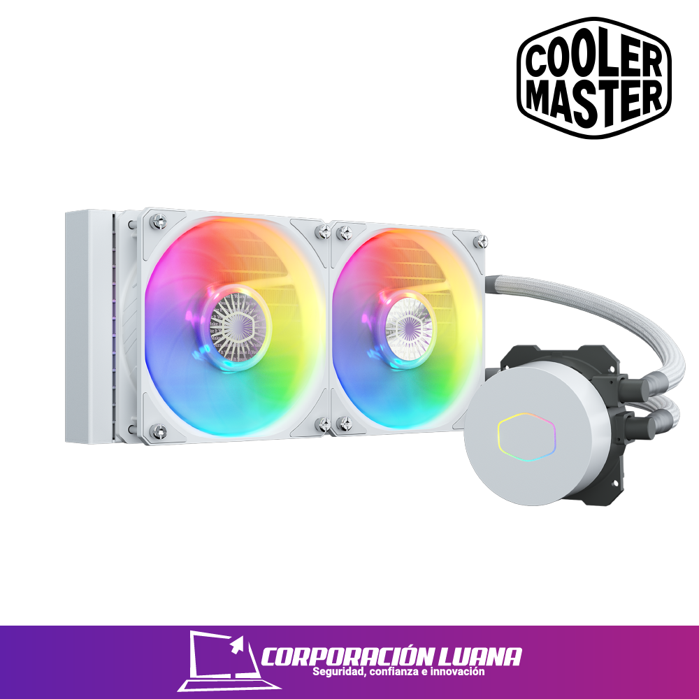 Foto del producto REFRIGERACION LIQUIDA COOLER MASTER MASTERLIQUID 240L CORE ( MLW-D24M-A18PZRW ) BLANCA | X2 FAN