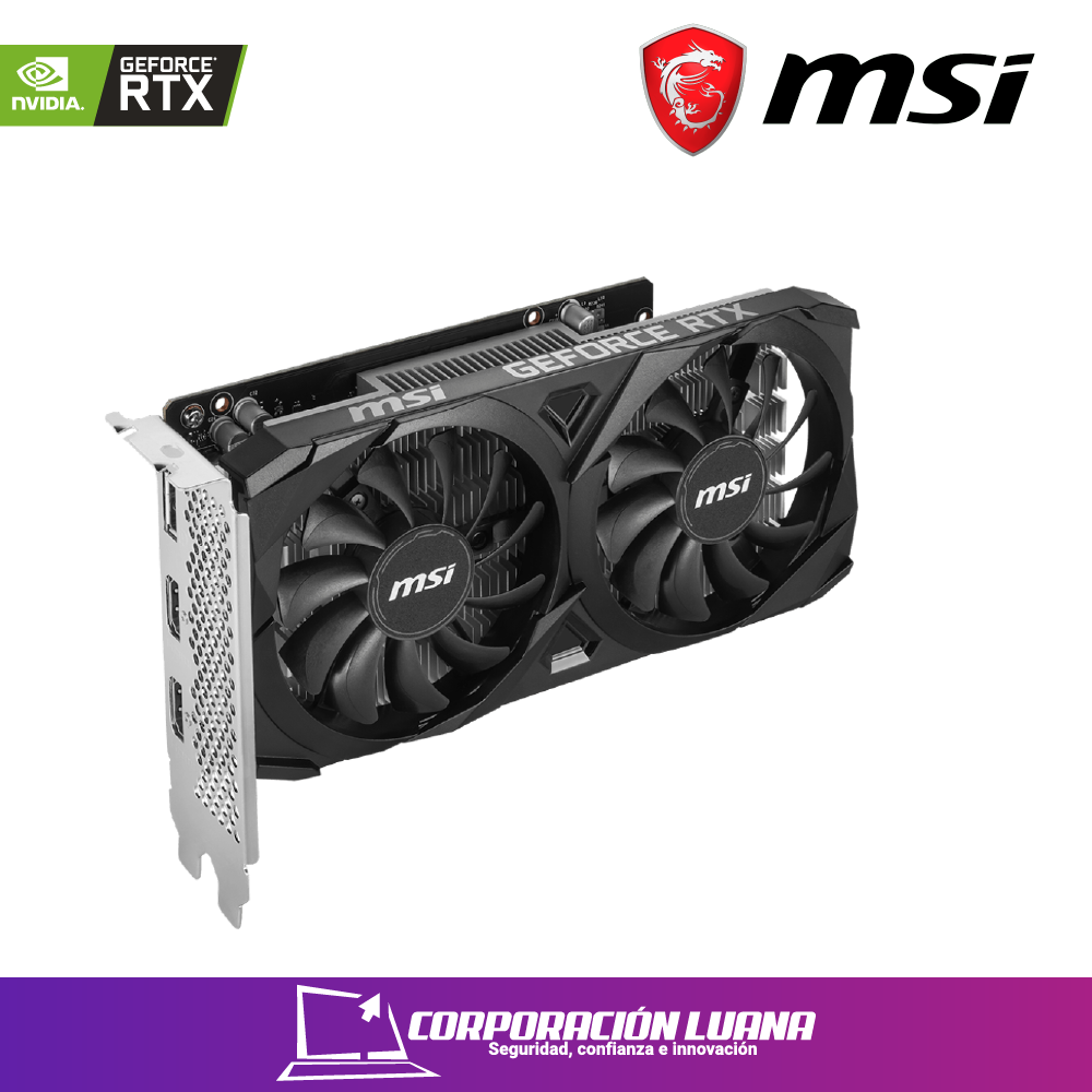 Imagen de TARJETA DE VIDEO MSI RTX 3050 VENTUS 2X OC 6GB GDDR6  912-V812-016 GEFORCE NVIDIA 96 BITS, 2 VENTILADORES