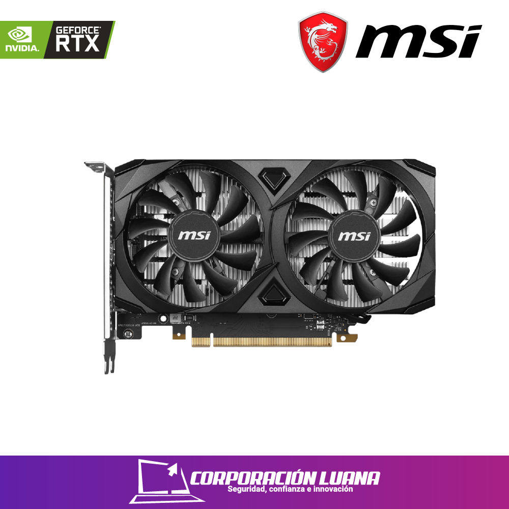 Imagen de TARJETA DE VIDEO MSI RTX 3050 VENTUS 2X OC 6GB GDDR6  912-V812-016 GEFORCE NVIDIA 96 BITS, 2 VENTILADORES