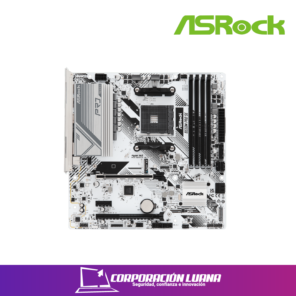 Imagen de MOTHERBOARD ASROCK B550M PRO SE DDR4  AM4 ( B550M PRO SE)