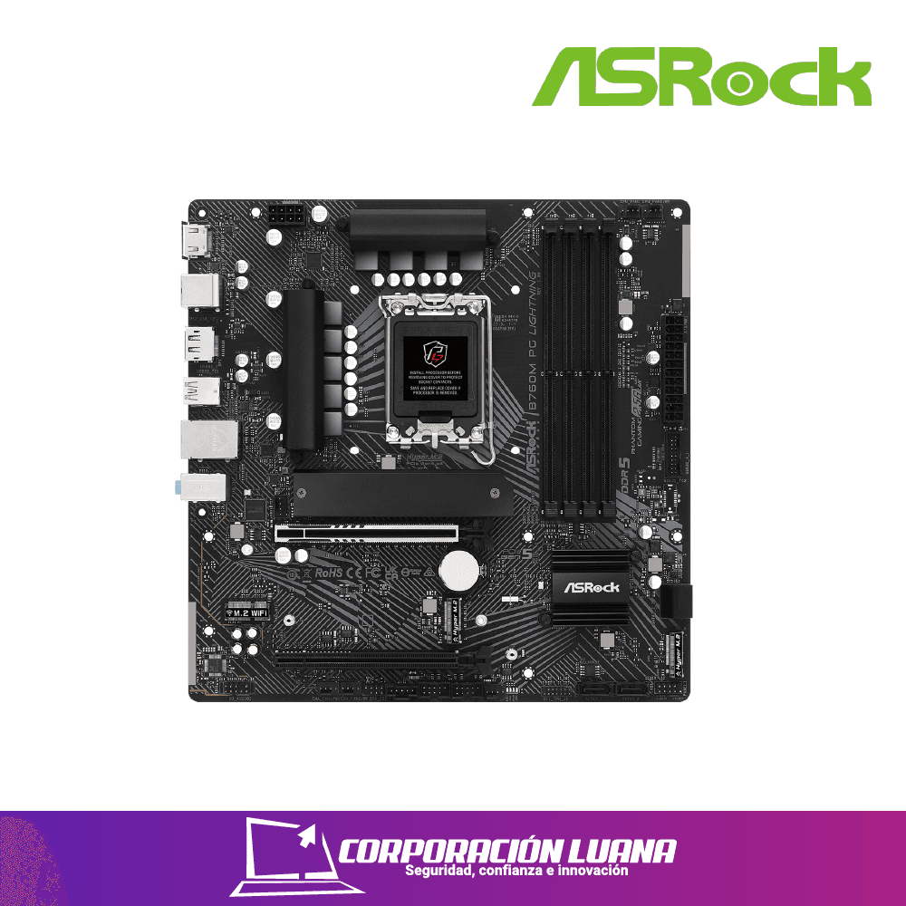 MOTHERBOARD  ASROCK B760M PG LIGHTNING WIFI SOCKET LGA 1700, RAM DDR5 BUSS 7200 OC , 14VA, 13VA, 12VA GEN (90-MXBMT0-A0UAYZ)
