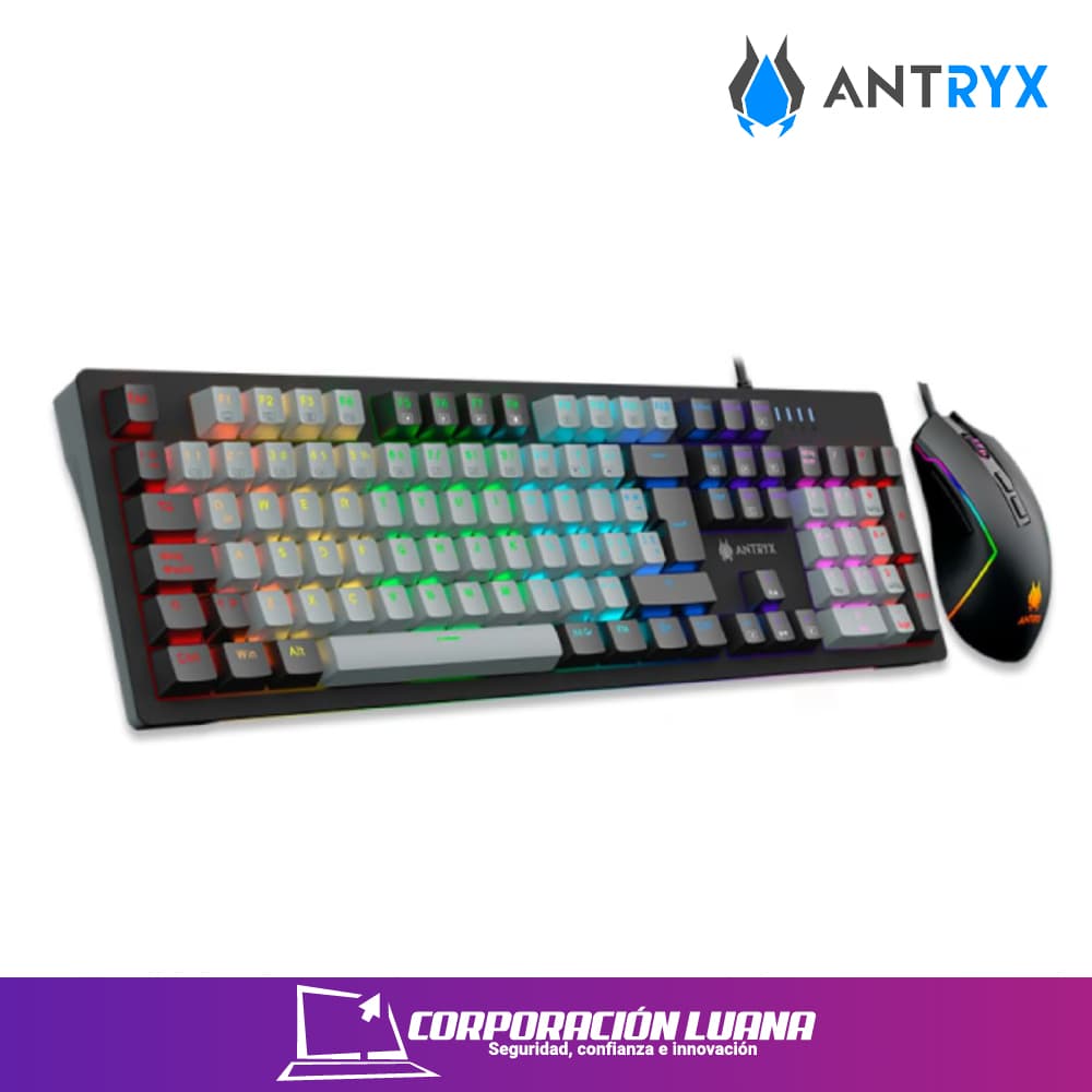 Foto del producto COMBO ANTRYX GC-5600 NEGRO ( AGC-5600KRE-XX ) TECLADO+MOUSE | MECANICO | SWITCH RED | RGB
