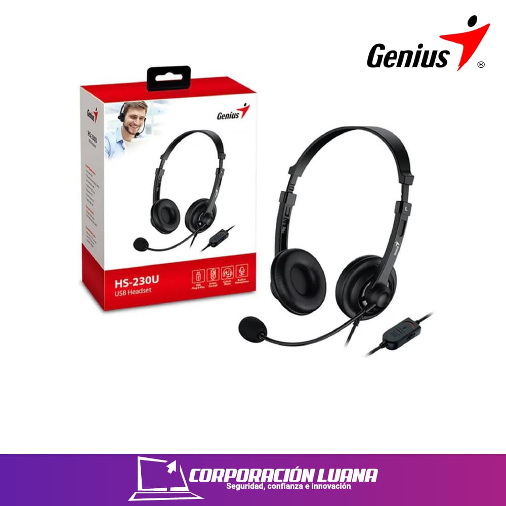 Foto del producto AUDIFONOS GENIUS HS230U ( 31710021400 ) USB NEGRO