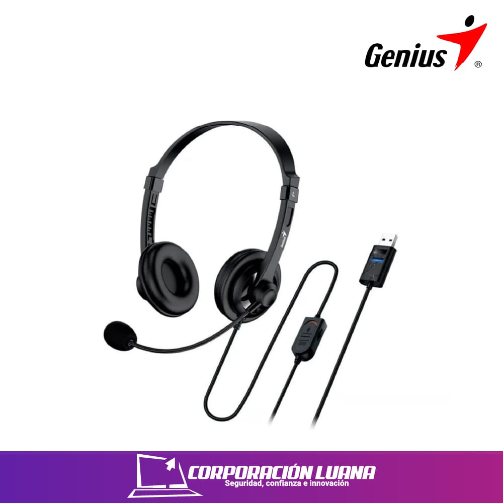 Imagen de AUDIFONOS GENIUS HS230U ( 31710021400 ) USB NEGRO
