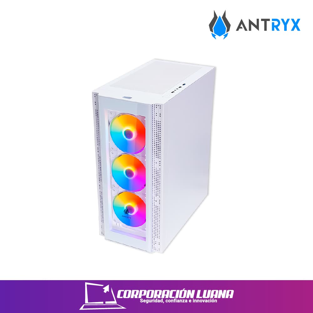 Foto del producto CASE ANTRYX RX-260 ( AC-RX260WFR ) S/ FUENTE | BLANCO | X4 FAN | LED FRGB