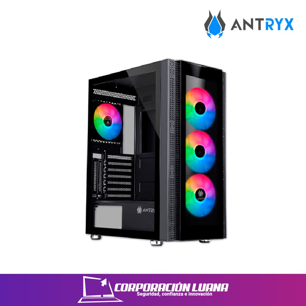 Foto del producto CASE ANTRYX RX-260 ( AC-RX260KFR ) S/ FUENTE | NEGRO | X4 FAN | LED FRGB