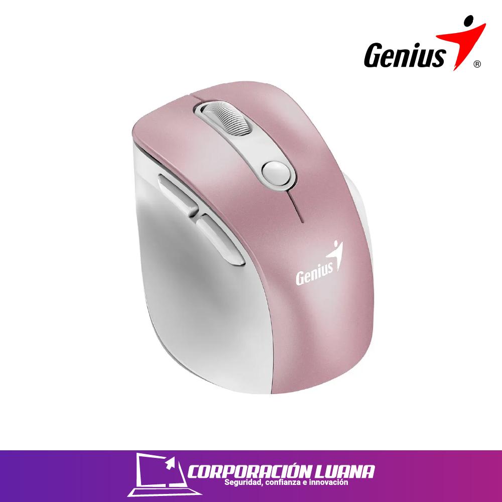 MOUSE INALAMBRICO GENIUS ERGO 9000S PRO ( 31030039403 ) DUAL RECARGABLE WIRELESS - BT | ROSADO | SILENT RGB