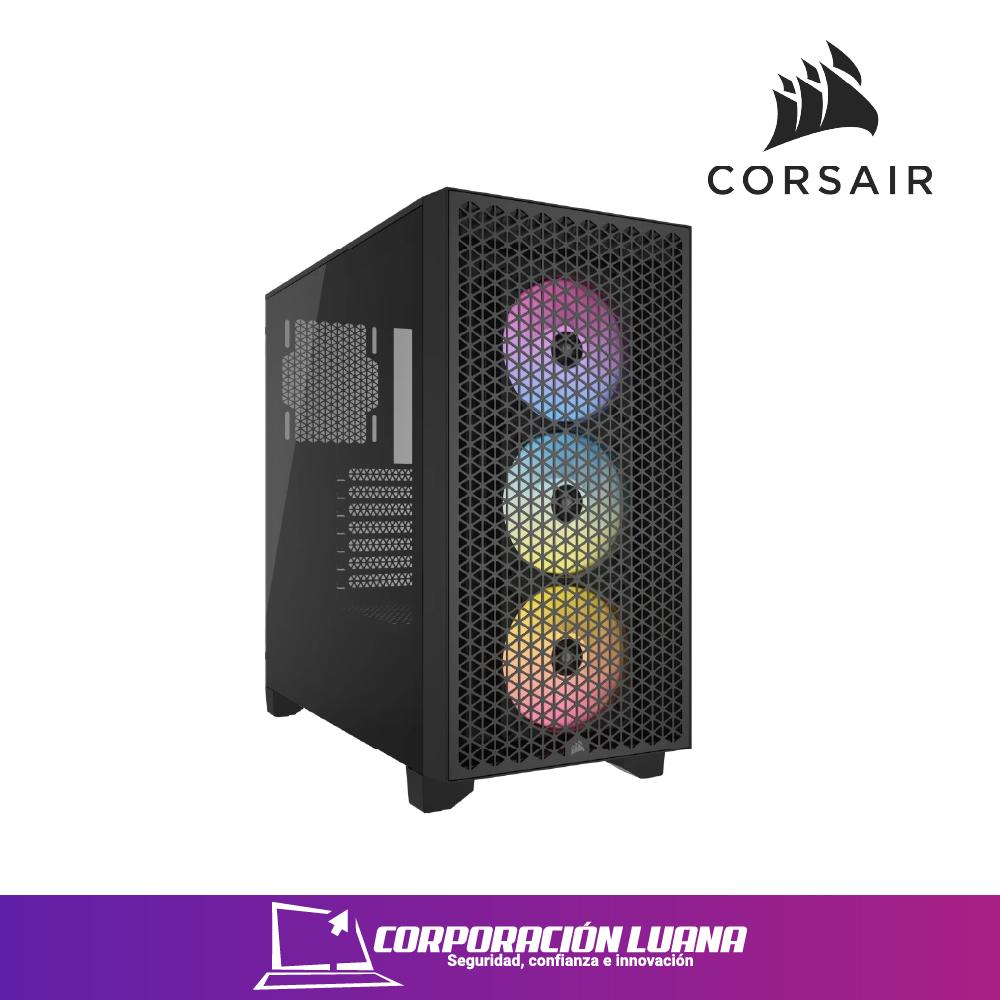 CASE CORSAIR 3000D RGB AIRFLOW ( CC-9011255-WW ) S/FUENTE | 3X FAN RGB | MID TOWER | NEGRO