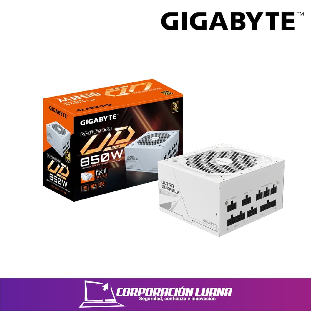 Imagen de FUENTE DE PODER GIGABYTE GP-UD850GM WHITE 850W 80 PLUS GOLD MODULAR (PN:GP-UD850GM PG5W)