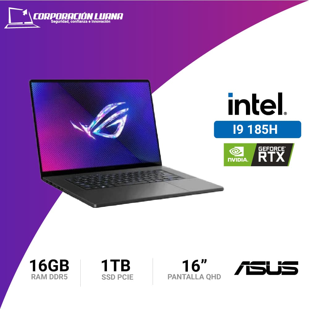 LAPTOP ASUS ROG STRIX ZEPHYRUZ GU606M INTEL CORE ULTRA 9 185H ( GU605M ) RAM 16GB DDR5 | SSD 1TB |  16" WQXGA | WIFI 6E | WINDOWS 11