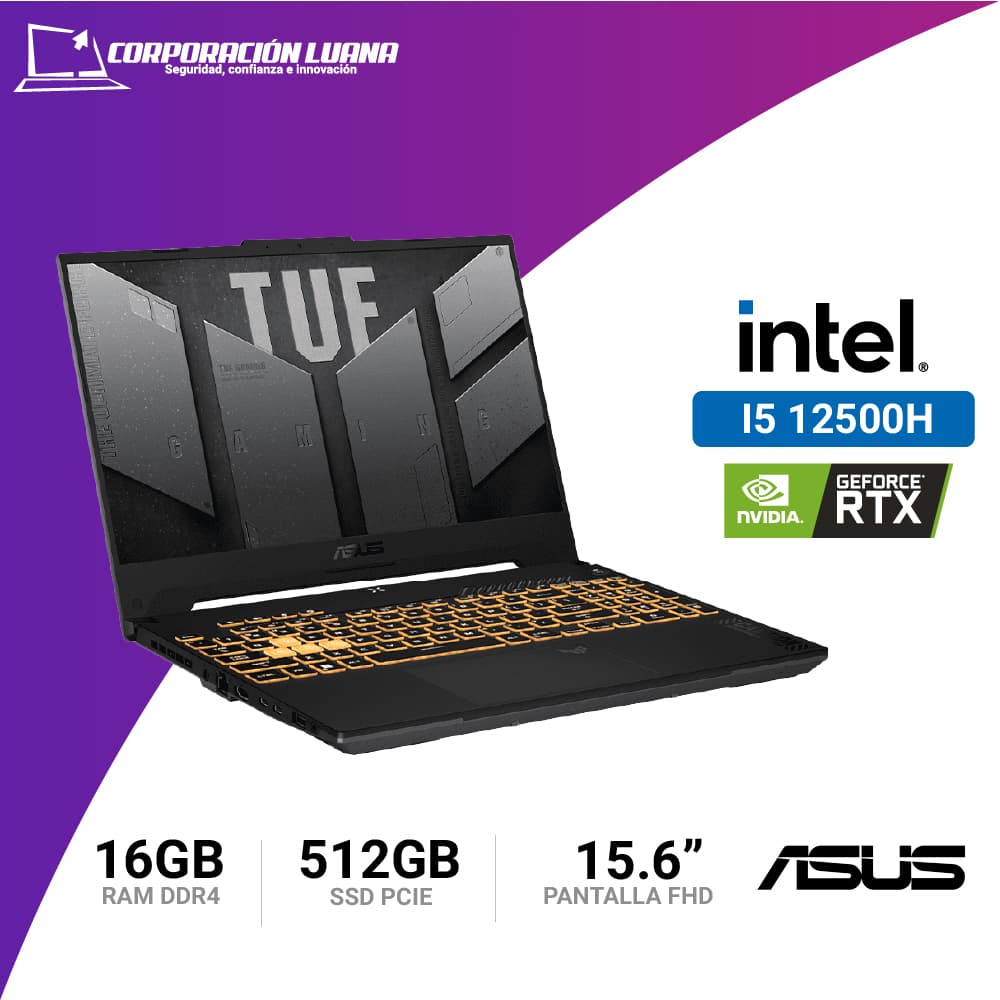 LAPTOP ASUS TUF GAMING INTEL I5 12500H F15 ( FX507Z ) RAM 8GB DDR4 | SSD 512GB | 15.6" FHD | RTX 3050 4GB | FREE OS