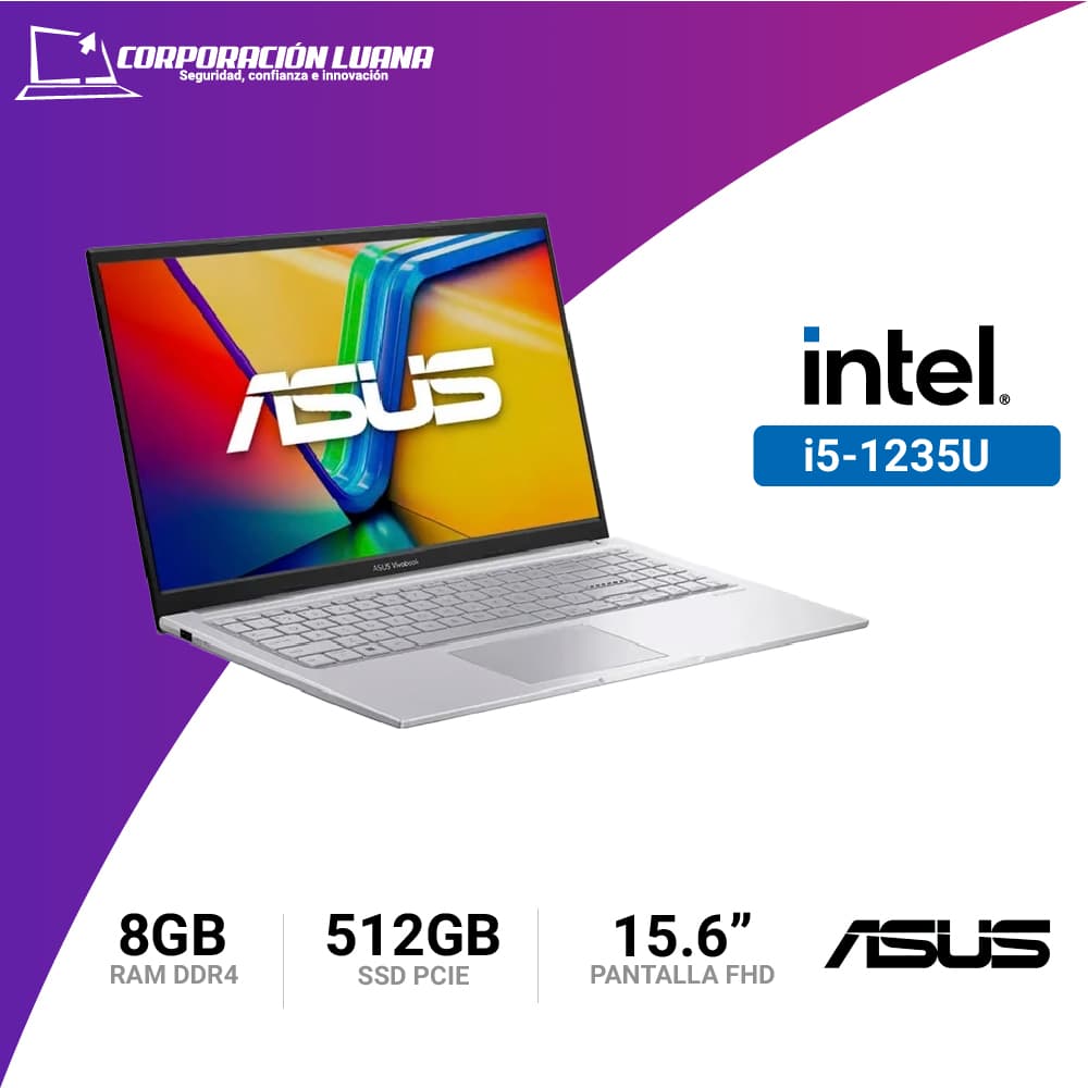 LAPTOP ASUS VIVOBOOK 15 INTEL CORE I5 1235U ( X1504ZA-NJ339W ) RAM 8GB | SSD 512GB | 15.6" FHD | INTEL IRIS XE | WINDOWS 11 HOME
