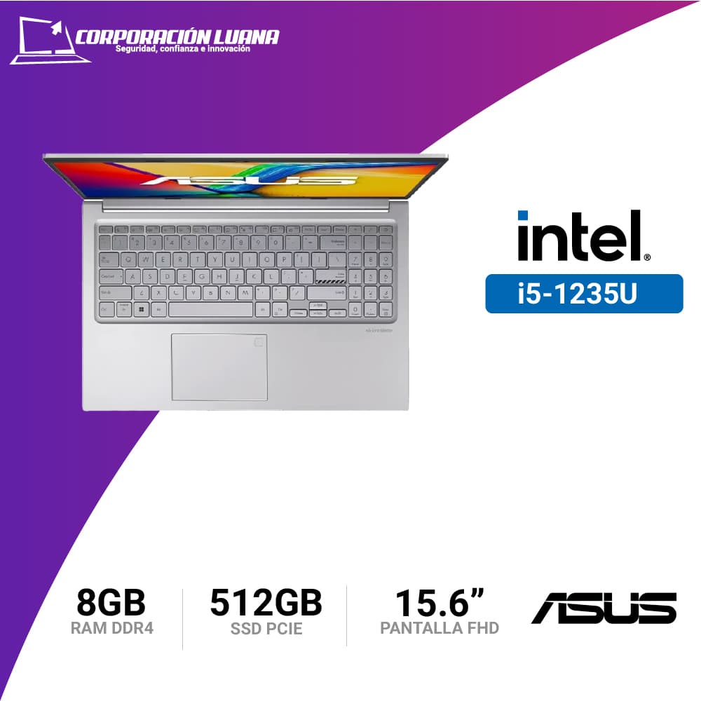 Imagen de LAPTOP ASUS VIVOBOOK 15 INTEL CORE I5 1235U ( X1504ZA-NJ339W ) RAM 8GB | SSD 512GB | 15.6" FHD | INTEL IRIS XE | WINDOWS 11 HOME