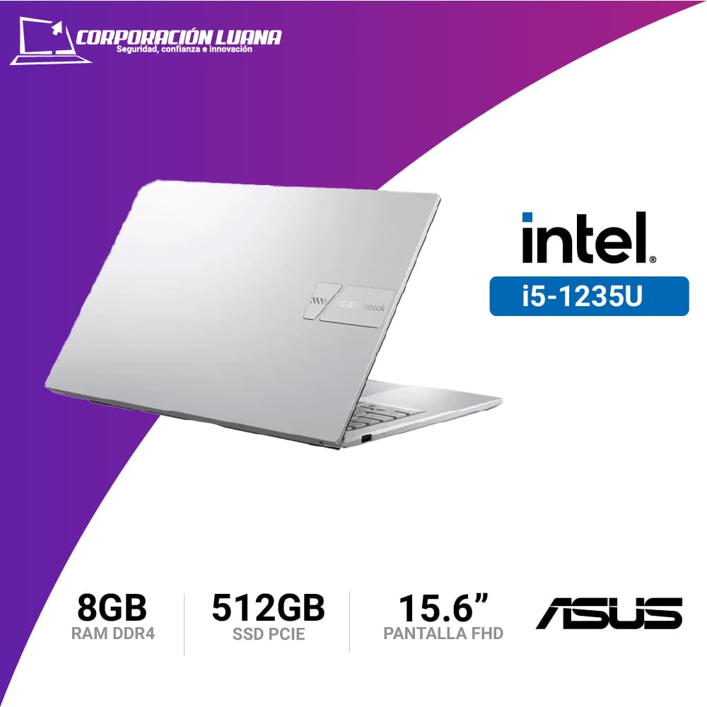 Imagen de LAPTOP ASUS VIVOBOOK 15 INTEL CORE I5 1235U ( X1504ZA-NJ339W ) RAM 8GB | SSD 512GB | 15.6" FHD | INTEL IRIS XE | WINDOWS 11 HOME