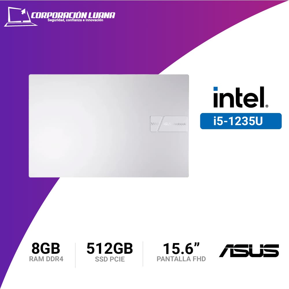 Imagen de LAPTOP ASUS VIVOBOOK 15 INTEL CORE I5 1235U ( X1504ZA-NJ339W ) RAM 8GB | SSD 512GB | 15.6" FHD | INTEL IRIS XE | WINDOWS 11 HOME
